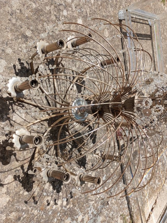 Lampara araña vintage plata