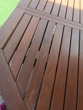 Mesa ovalada jardín madera, para barniz, encolar