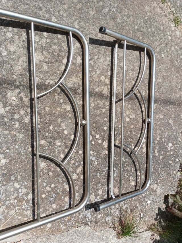 Cabecero cama metal plateado