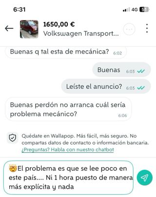 Volkswagen Transporter T4 GL 1500€ hasta 1 octubre