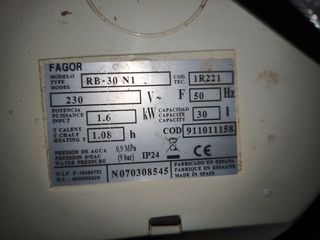 Calentador Fagor RB-30 N1 - 30l