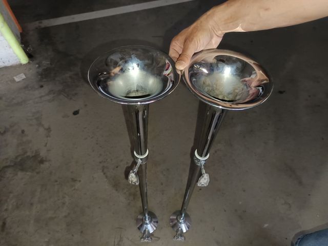 2 Bocinas Cromadas para Camión - 94,5cm