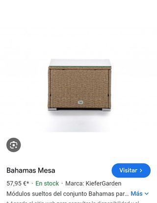 Mesa Bahamas KieferGarden - Ratán cristal nuevo