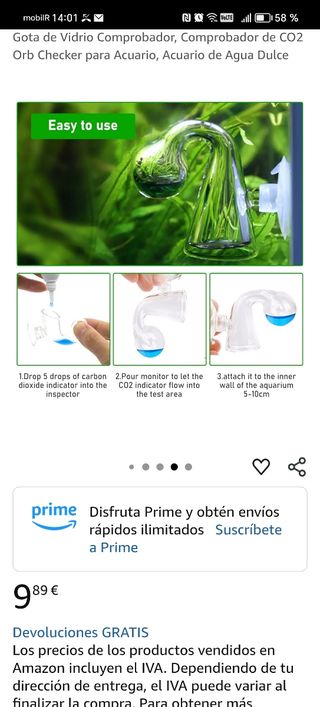 Comprobador CO2 Orb Acuario - NUEVO