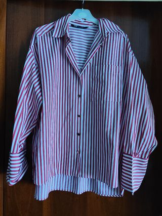 Camisa rayas rojas Zara