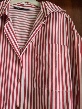 Camisa rayas rojas Zara
