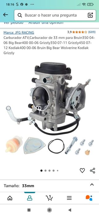 Carburador ATV 33mm JFG Racing