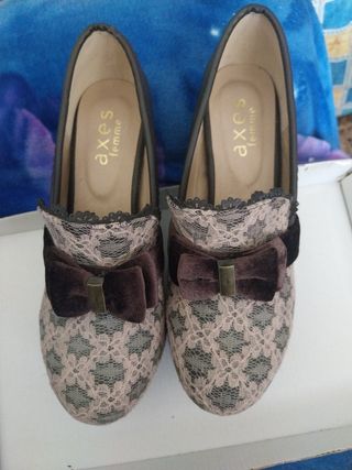 Zapatos axes femme encaje