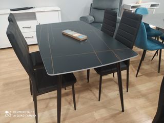 Mesa Comedor 4 Sillas - Negra