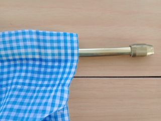 Cortina vichy azul y blanca