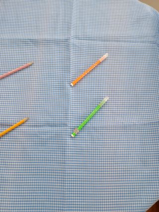 Cortina vichy azul y blanca