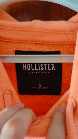 Sudadera Hollister naranja talla S-M
