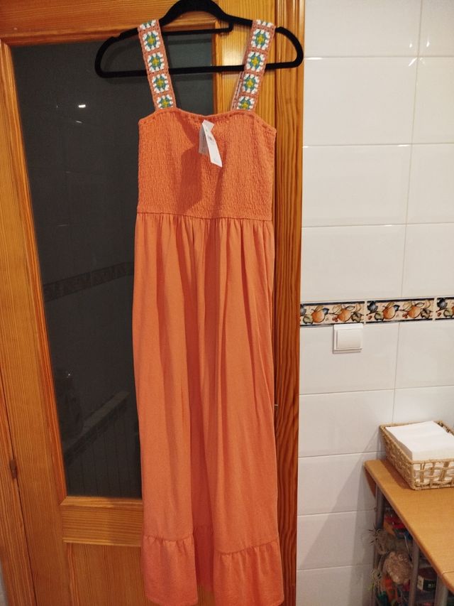 Vestido largo anaranjado