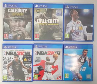 PS4 (PlayStation 4) + 6 juegos + 2 mandos