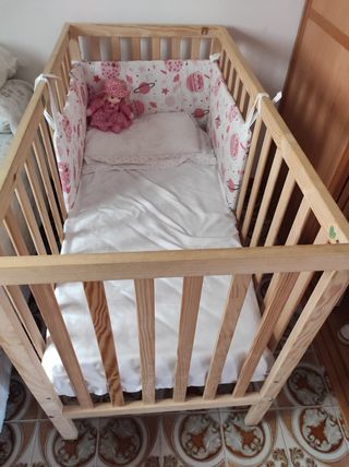 Cuna bebé madera haya