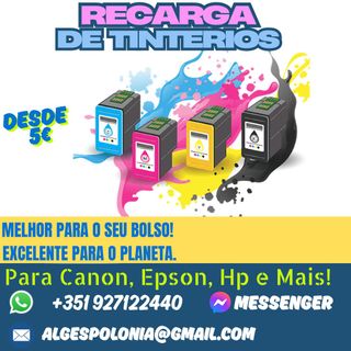 Recarrego Tinteiros HP/Canon entre outros - Económ