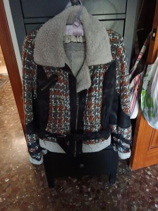 Cazadora Desigual negro y multicolor, gris/naranja