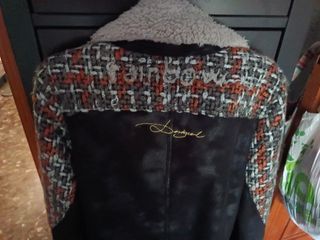 Cazadora Desigual negro y multicolor, gris/naranja