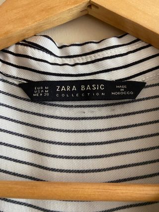 Camisa Zara rayas blancas y negras - Talla M