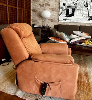 Sillón relax marrón piel sintética