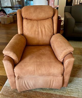 Sillón relax marrón piel sintética