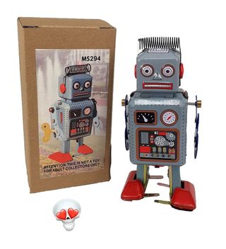 ROBOT GRIS CLASICO DE HOJALATA