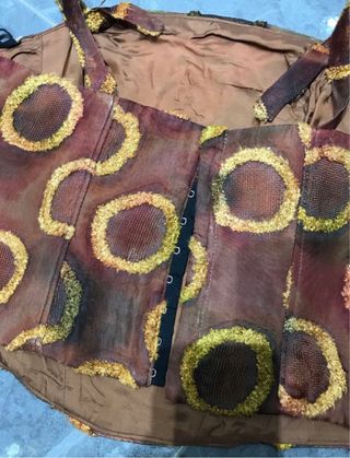 Corpiño marrón y dorado - Fiesta