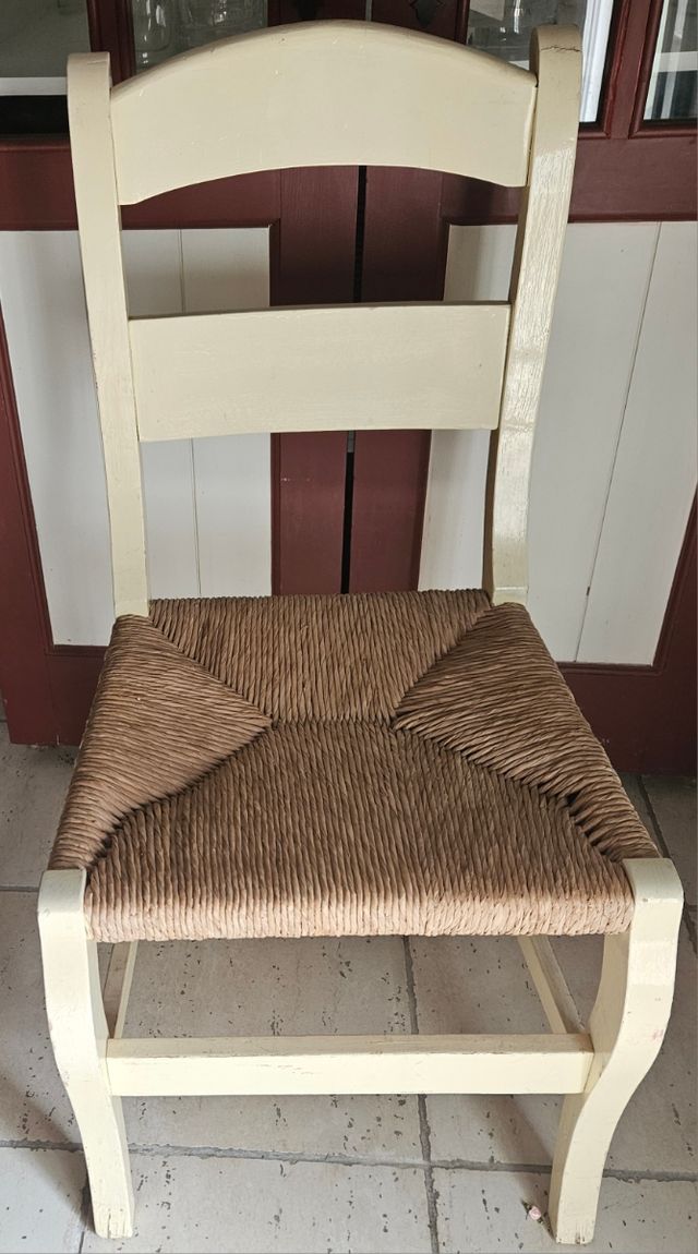 Silla esparto madera vintage