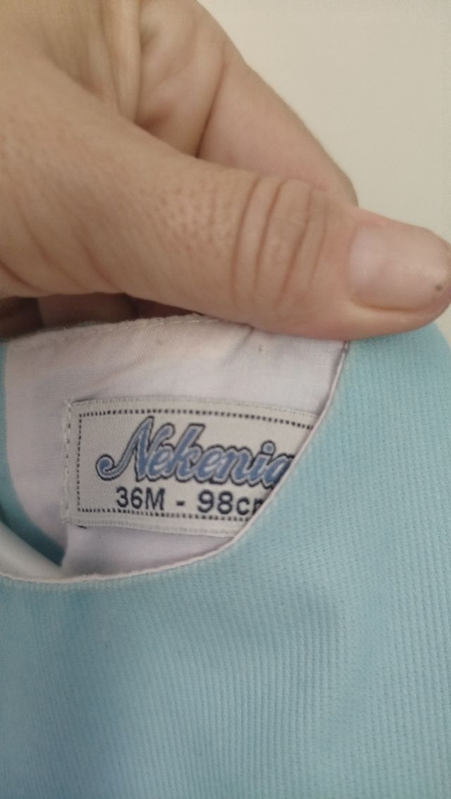 Vestido niña talla 18 meses. Color turquesa y azul