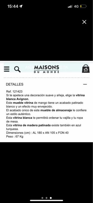 Vitrina Avignon - 105cm