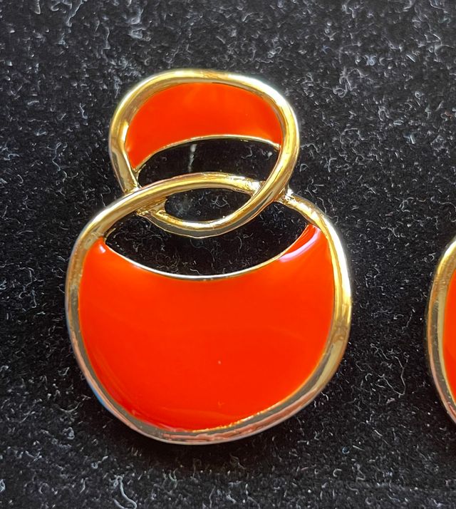 Pendientes círculos rojo naranja