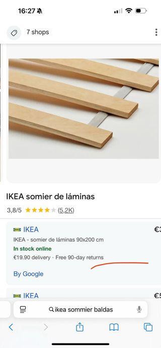 Somier IKEA 90x200 - Sin usar