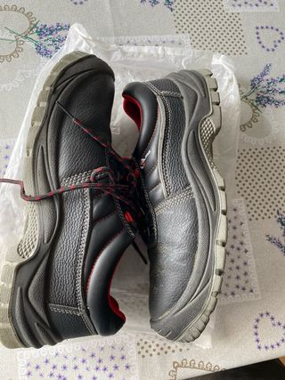 Zapatos seguridad Colima negros y rojos 