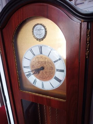 Reloj abuelo antiguo madera
