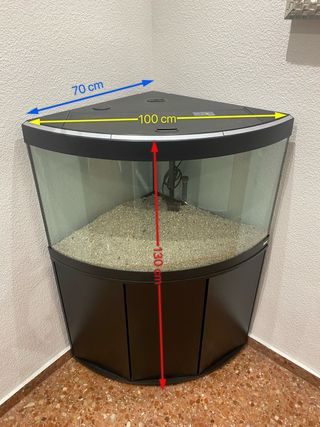 Acuario curvo 190L + accesorios