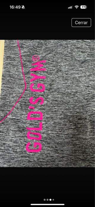 Camiseta gym Gold's Gym gris-rosa
