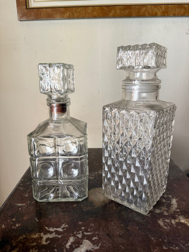2 Botellas cristal - Decorativas 10 € cada una