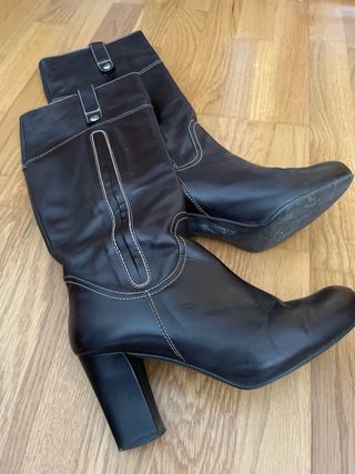 Botas Marrón Piel - Mujer