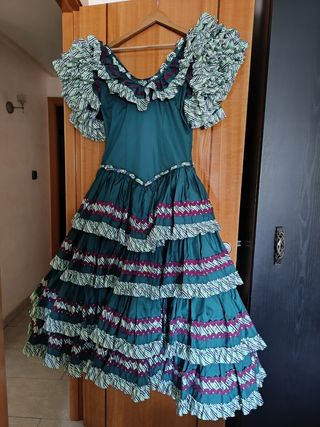 Vestido Flamenca Verde Botella - Talla 44