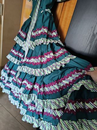 Vestido Flamenca Verde Botella - Talla 44