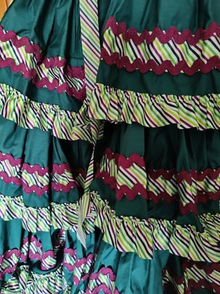 Vestido Flamenca Verde Botella - Talla 44