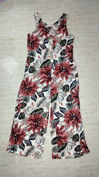 Mono floral rojo y blanco