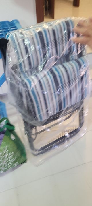 2 Tumbonas plegables azul gris