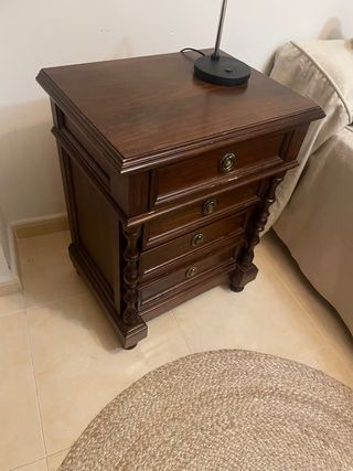 Mesilla noche 4 cajones madera