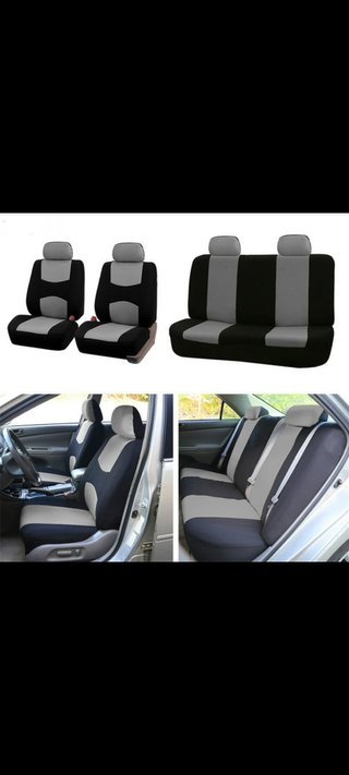 Fundas asientos coche gris. Juego completo