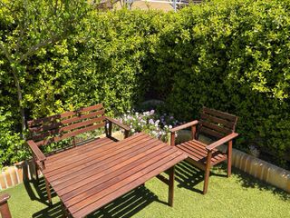 Muebles jardín - Mesa y sillas madera