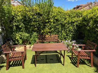 Muebles jardín - Mesa y sillas madera