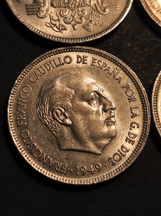 4 Monedas 5 Pesetas Franco 1949