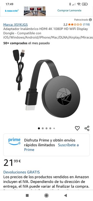 Adaptador Inalámbrico HDMI 4K