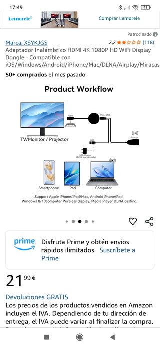 Adaptador Inalámbrico HDMI 4K